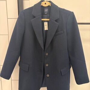GAP Women’s Oversized Wool Blend Navy Blazer XS